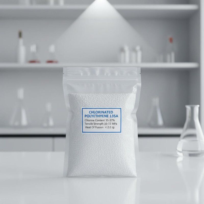Chlorine Content 35-37 Percent Chlorinated Polyethylene 135A with Tensile Strength 10-15 MPa and Heat Of Fusion Not Exceeding 2.0J per Gram