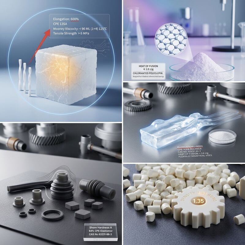 Automotive Interior Parts CPE 135A PVC Toughening Agent with Low Temperature Flexibility Impact Resistance